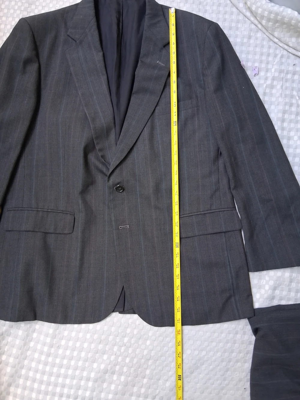 Town Craft VTG Classic Men's Charcoal Pinstripe Suit set Size 46R